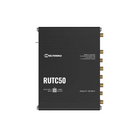 Teltonika RUTC50 - Wireless router - WWAN 4-port switch - 1GbE, PPP, DNP3 - Wi-Fi 6 - 2.4 GHz - 4G, 5G, 3G - 12