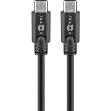goobay - USB cable - USB-C (M) to USB-C (M) - USB 3.1 - 50 cm - black - 0