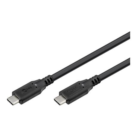goobay - USB cable - USB-C (M) to USB-C (M) - USB 3.2  /  Thunderbolt 4 - 1 m - 4K60Hz support, up to 10 Gbps data transfer rate, USB-C Power Delivery (60W) - black - 0
