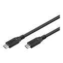 goobay - USB cable - USB-C (M) to USB-C (M) - USB 3.2  /  Thunderbolt 4 - 1 m - 4K60Hz support, up to 10 Gbps data transfer rate, USB-C Power Delivery (60W) - black