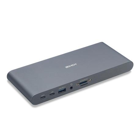 LINDY - Docking station - USB-C 3.2 Gen 1 / Thunderbolt 3 / Thunderbolt 4 - HDMI, 2 x DP - GigE - 24 Watt - 0