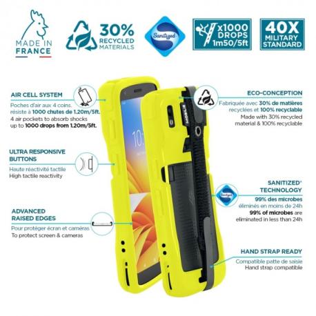 inchMobilis Protech Yellow Case + Handstrap for TC22 / TC27  Pantone: 102C  - 3