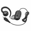 Over the ear headset  3.5mm  w/mic and PTT button w/clip. Rotating earpiece for right/left ear configuration, built-in cord wrap