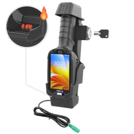 RAM - Bar code scanner docking cradle - lockable, powered, heated pogo pins - for Zebra TC8300 - 2
