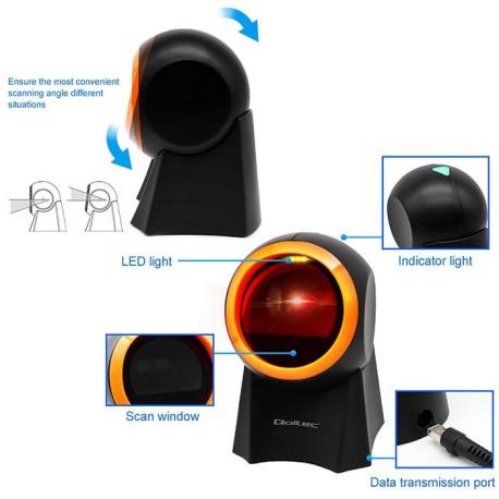 Qoltec - Barcode scanner - desktop - 100 scan / sec - decoded - USB - 1