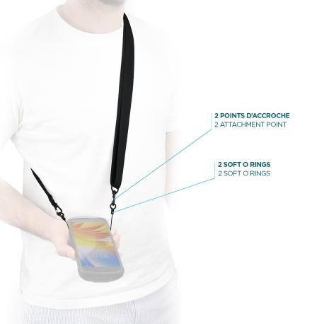 Mobilis - Shoulder strap for carrying case - with 2 soft rings, 2 attachment points - black - 0