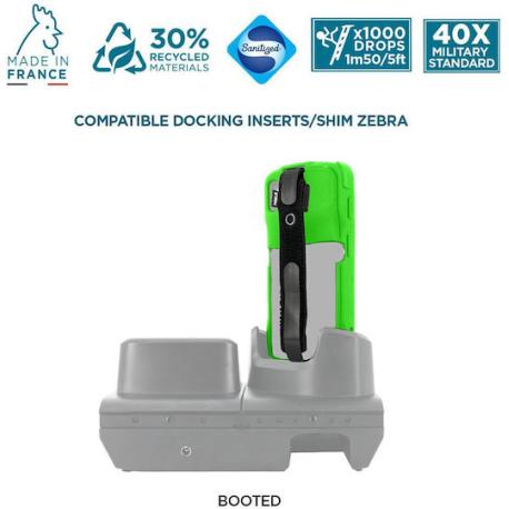 PROTECH - Case - Safety Green + Handstrap for Zebra TC22 - TC27 - Pantone 302C - Soft bag - 1