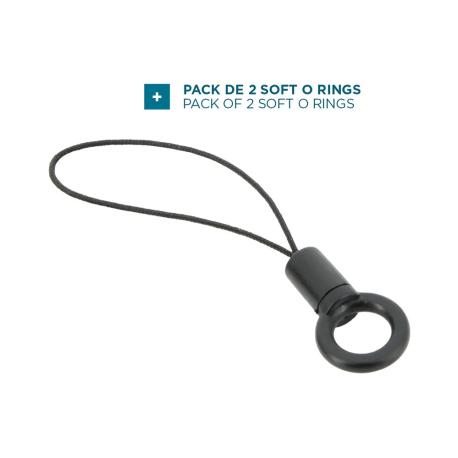 Mobilis - O-ring for shoulder strap - soft - black (pack of 2) - 1