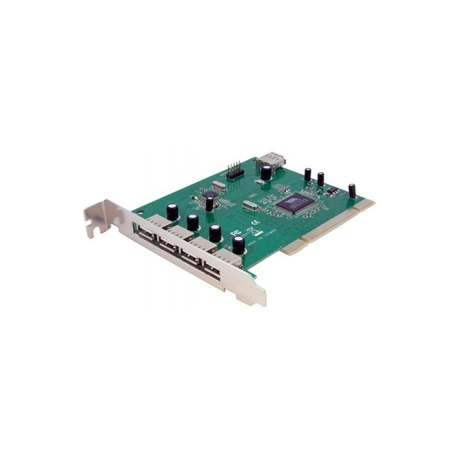 StarTech.com 7 Port PCI USB Card Adapter - PCI to USB 2.0 Controller Adapter Card - Full Profile Expansion Card (PCIUSB7) - USB adapter - PCI - USB, USB 2.0 - 7 ports - 2