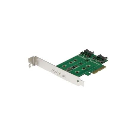 StarTech.com 3-port M.2 SSD (NGFF) Adapter Card - Supports 1x PCIe (NVMe) M.2 SSD, 2x SATA III M.2 SSDs - PCIe 3.0 Adapter (PEXM2SAT32N1) - Interface adapter - M.2 - M.2 Card  /  SATA 6Gb / s - PCIe 3.0 - 1
