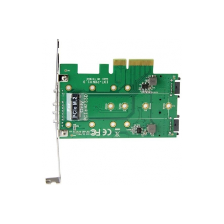 StarTech.com 3-port M.2 SSD (NGFF) Adapter Card - Supports 1x PCIe (NVMe) M.2 SSD, 2x SATA III M.2 SSDs - PCIe 3.0 Adapter (PEXM2SAT32N1) - Interface adapter - M.2 - M.2 Card  /  SATA 6Gb / s - PCIe 3.0 - 9