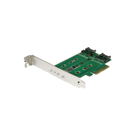 StarTech.com 3-port M.2 SSD (NGFF) Adapter Card - Supports 1x PCIe (NVMe) M.2 SSD, 2x SATA III M.2 SSDs - PCIe 3.0 Adapter (PEXM2SAT32N1) - Interface adapter - M.2 - M.2 Card  /  SATA 6Gb / s - PCIe 3.0 - 11
