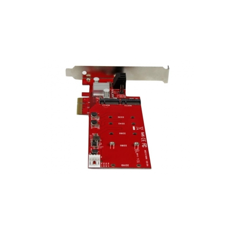 StarTech.com 2x M.2 NGFF SSD RAID Controller Card plus 2x SATA III Ports - PCIe - Two Slot PCI Express M.2 RAID Card plus Two SATA Ports (PEXM2SAT3422) - Storage controller (RAID) - M.2 - M.2 Card  /  SATA 6Gb / s - RAID 0, 1, 10, JBOD - PCIe 2.0 x2 - for P / N: BNDTB10GI, BNDTB210GSFP, BNDTB310GNDP, BNDTB410GSFP, BNDTB4M2E1, BNDTBUSB3142 - 3