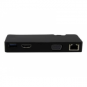 StarTech.com USB 3.0 to HDMI or VGA Adapter Dock - USB 3.0 Mini Docking Station w /  USB, GbE Ports - Portable Universal Laptop Travel Hub (USB3SMDOCKHV) - Docking station - USB - HDMI - GigE - for P / N: ARMPIVOT, ARMPIVOTE, ARMPIVSTND, ARMSLIM, ARMUNONB