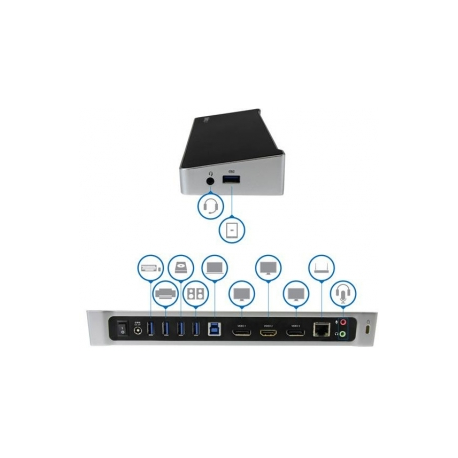 StarTech.com Triple Monitor USB 3.0 Laptop Docking Station - 4K HDMI, 2x DisplayPort - Universal USB Dock for Windows & Mac OS (USB3DOCKH2DP) - Docking station - USB - GigE - for P / N: ARMBARTRIO2, ARMTRIO, LTLOCK - 3