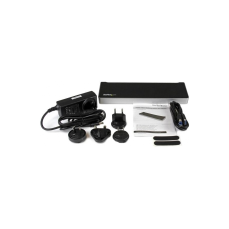 StarTech.com Triple Monitor USB 3.0 Laptop Docking Station - 4K HDMI, 2x DisplayPort - Universal USB Dock for Windows & Mac OS (USB3DOCKH2DP) - Docking station - USB - GigE - for P / N: ARMBARTRIO2, ARMTRIO, LTLOCK - 6