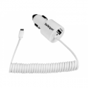 StarTech.com Dual Port Car Charger with Micro USB Cable and USB Port - High Power (21 Watt  /  4.2 Amp) - Dual Tablet Car Charger - White (USBUB2PCARW) - Car power adapter - 21 Watt - 4.2 A - 2 output connectors (USB, Micro-USB Type B) - on cable: Micro-USB - white - for P / N: USBLT1MW, USBLT1MWS, USBLT2MBR, USBLT2MW, USBLT30CMW, USBLTM1MBK, USBLTM1MWH