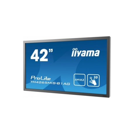 iiyama ProLite TH4265MIS-B1AG - 42" Diagonal Class LED-backlit LCD display - digital signage - with touchscreen - 1080p (Full HD) 1920 x 1080 - black - 3