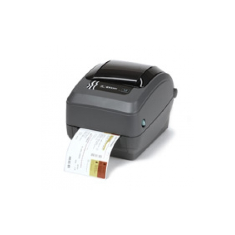 Zebra GX Series GX430t - Label printer - direct thermal  /  thermal transfer - Roll (10.8cm) - 300 dpi - up to 102 mm / sec - USB, LAN, serial - peeler - 0