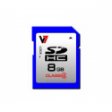 V7 VASDH8GCL4R - Flash memory card - 8 GB - Class 4 - SDHC - blue