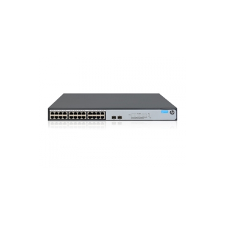 HPE 1420-24G-2SFP+ 10G Uplink Switch - Switch - unmanaged - 24 x 10 / 100 / 1000 + 2 x 1 Gigabit  /  10 Gigabit SFP+ - desktop, rack-mountable - 0