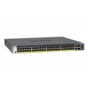 NETGEAR M4300-52G-PoE+ - Switch - L3 - Managed - 2 x 10 / 100 / 1000 / 10000 + 2 x 10 Gigabit SFP+ + 48 x 10 / 100 / 1000 (PoE+) - front to back airflow - rack-mountable - PoE+ (480 W)