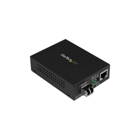 StarTech.com Multimode (MM) LC Fiber Media Converter for 10 / 100 / 1000 Network - 550m - Gigabit Ethernet - 850nm - with SFP Transceiver (MCM1110MMLC) - Fibre media converter - GigE - 10Base-T, 1000Base-LX, 1000Base-SX, 100Base-TX, 1000Base-T - RJ-45  /  LC multi-mode - up to 550 m - 850 nm - for P / N: SVA5N3NEUA - 1