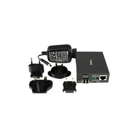 StarTech.com Multimode (MM) LC Fiber Media Converter for 10 / 100 / 1000 Network - 550m - Gigabit Ethernet - 850nm - with SFP Transceiver (MCM1110MMLC) - Fibre media converter - GigE - 10Base-T, 1000Base-LX, 1000Base-SX, 100Base-TX, 1000Base-T - RJ-45  /  LC multi-mode - up to 550 m - 850 nm - for P / N: SVA5N3NEUA - 3