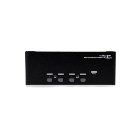 StarTech.com 4 Port Triple Monitor DVI USB KVM Switch with Audio & USB 2.0 Hub - Multi Monitor KVM - USB DVI KVM Switch (SV431TDVIUA) - KVM / audio / USB switch - 4 x KVM / audio / USB - 1 local user - desktop - for P / N: SV431RACK, SVA12M2NEUA, SVA12M5NA - 1