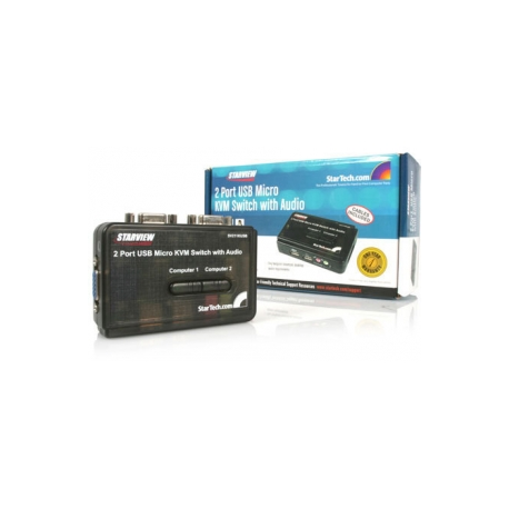 StarTech.com 2 Port USB VGA KVM Switch - Single VGA - Hot-key & Audio Support - 2048x1536 @60Hz KVM Switch - KVM Video Switch (SV211KUSB) - KVM  /  audio switch - 2 x KVM  /  audio - 1 local user - desktop - 6
