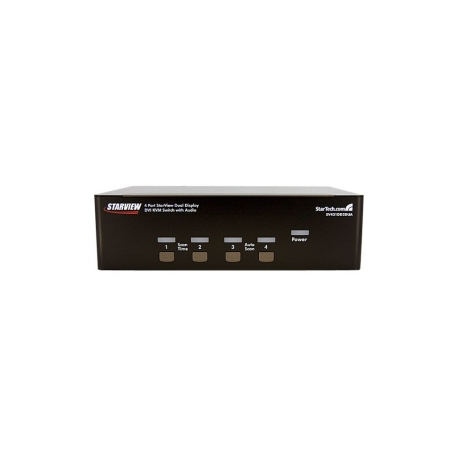 StarTech.com 4-Port Dual KVM Switch with Audio for DVI Computers - Built-in USB Hub (SV431DD2DUA) - KVM  /  audio  /  USB switch - 4 x KVM  /  audio  /  USB - 1 local user - desktop - for P / N: IM12D1500P, SV431RACK, SVA12M2NEUA, SVA12M5NA, USBDVI4N1A10, USBDVI4N1A6 - 0