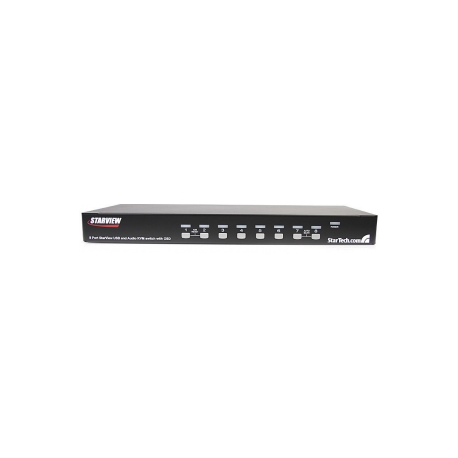 StarTech.com 8 Port VGA KVM Switch - 1U Rack Mount - USB VGA KVM Switch with Audio - 1920 x 1440 @60hz - KVM Video Switch (SV831DUSBAU) - KVM  /  audio switch - 8 x KVM  /  audio - 1 local user - desktop - for P / N: RK3236BKF, RK4236BKB, RK4242BK24, RK4242BK30, RKCONS1701, RKCONS17HD, RKQMCAB12V2 - 1