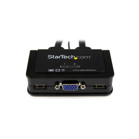 StarTech.com 2 Port USB VGA Cable KVM Switch - USB Powered with Remote Switch - KVM with VGA - Dual Port VGA KVM Switch (SV211USB) - KVM switch - 2 x KVM port(s) - 1 local user - desktop - 1