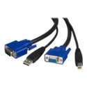StarTech.com 2-in-1 Universal USB KVM Cable - Video  /  USB cable - HD-15 (VGA), USB Type B (M) to USB, HD-15 (VGA) - 15 ft - SVUSB2N1_15 - Video  /  USB cable - HD-15 (VGA), USB Type B (M) to USB, HD-15 (VGA) - 4.6 m - for P / N: RKCOND17HD, SV231USBGB, SV231USBLC, SV431USB, SV431USBAE, SV431USBAEGB, SV431USBDDM