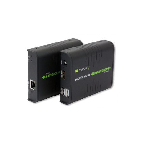 techly HDMI KVM Extender over Network Cable - Transmitter and receiver - KVM  /  audio extender - GigE - 10Base-T, 100Base-TX, 1000Base-T - up to 120 m - 2