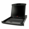 APC LCD Console - KVM console with KVM switch - 8 ports - PS / 2 - 17" - rack-mountable - VGA - black - 1U - for P / N: AR3106SP, SMX1000C, SMX1500RM2UC, SMX1500RM2UCNC, SMX750C, SMX750CNC, SRT5KRMXLW-TW