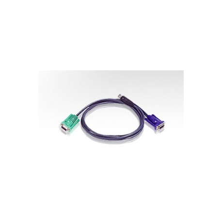 ATEN 2L-5202U - Keyboard  /  video  /  mouse (KVM) cable - USB, HD-15 (VGA) (M) to USB, HD-15 (VGA) (M) - 1.8 m - for KVM on the NET CS1708, CS1716; Master View max CS-1716; MasterView USB KVM Switch CS-1708 - 0