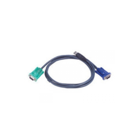 ATEN Micro-Lite 2L-5203U - Keyboard  /  video  /  mouse (KVM) cable - USB, HD-15 (VGA) (M) to DB-15 (F) - 3 m - for KVM on the NET CS1708, CS1716; Master View max CS-1716; MasterView USB KVM Switch CS-1708 - 0