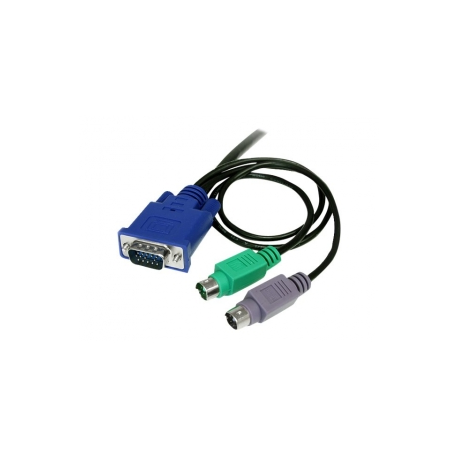 StarTech.com 3-in-1 Ultra Thin PS / 2 KVM Cable - Keyboard / video / mouse (KVM) cable - PS / 2, HD-15 (VGA) (M) to HD-15 (VGA) (M) - 6 ft - SVECON6 - Keyboard / video / mouse (KVM) cable - PS / 2, HD-15 (VGA) (M) to HD-15 (VGA) (M) - 1.8 m - molded - for P / N: CABCONS1716I, RACKCONS1908, RACKCONS1916, SV1631DUSBGB, SV831DUSBA, SV831DUSBGB - 0