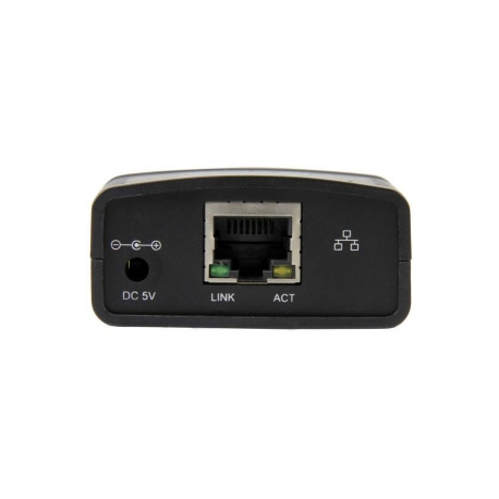 StarTech.com 10 / 100Mbps Ethernet to USB 2.0 Network Print Server - Windows 10 - LPR - LAN USB Print Server Adapter (PM1115U2) - Print server - USB 2.0 - 10 / 100 Ethernet - black - for P / N: SVA5H2NEUA - 3