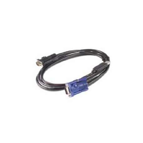 APC - Keyboard / video / mouse (KVM) cable - USB, HD-15 (VGA) to HD-15 (VGA) - 1.83 m - for P / N: AP5201, AP5202, AP5808, AP5816, KVM1116R - 0