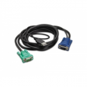 APC - Keyboard  /  video  /  mouse (KVM) cable - USB, HD-15 (VGA) (M) to HD-15 (VGA) (M) - 3.66 m - black - for P / N: AP5201, AP5202, AP5808, AP5816, KVM1116R