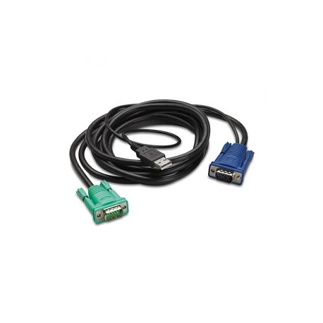APC - Keyboard / video / mouse (KVM) cable - USB, HD-15 (VGA) (M) to HD-15 (VGA) (M) - 1.83 m - for P / N: AP5201, AP5202, AP5808, AP5816, KVM1116R - 0