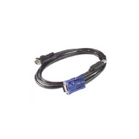 APC - Keyboard / video / mouse (KVM) cable - USB, HD-15 (VGA) to HD-15 (VGA) - 3.66 m - for P / N: AP5201, AP5202, AP5808, AP5816, KVM1116R - 0