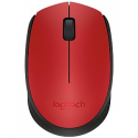 Logitech M171 - Mouse - wireless - 2.4 GHz - USB wireless receiver - black, red