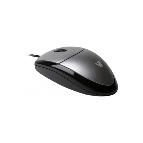 V7 MV3000 full sized Plug & Play USB optical LED mouse - Mouse - optical - 3 buttons - wired - USB - silver with black - retail - 1