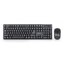 Gembird KBS-W-01 - Keyboard and mouse set - wireless - 2.4 GHz - US - black