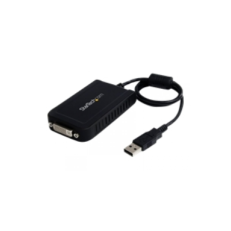 StarTech.com USB to DVI Adapter - 1920x1200 - External Video & Graphics Card - Dual Monitor Display Adapter - Supports Windows (USB2DVIE3) - External video adapter - 32 MB SDRAM - USB 2.0 - DVI - black - for P / N: DVIDDMM10, DVIDDMM6, DVIDSMM10, DVIMM6, DVISPL1DD, HDDVIMM3, HDMIDVIMM10, HDMIDVIMM6 - 0