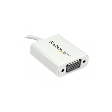 StarTech.com USB-C to VGA Adapter - White - 1080p - Video Converter For Your MacBook Pro  /  Projector  /  VGA Display (CDP2VGAW) - USB  /  VGA adapter - USB-C (M) to HD-15 (VGA) (F) - USB 3.1 Gen 1  /  Thunderbolt 3 - 17.5 m - USB power, 1920 x 1200 (WUXGA) support - white - for P / N: TB3DK2DPPD, TB3DK2DPPDUE, TB3DK2DPW, TB3DK2DPWUE, TB3DKDPMAW, TB3DKDPMAWUE - 2