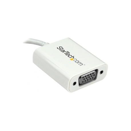 StarTech.com USB-C to VGA Adapter - White - 1080p - Video Converter For Your MacBook Pro  /  Projector  /  VGA Display (CDP2VGAW) - USB  /  VGA adapter - USB-C (M) to HD-15 (VGA) (F) - USB 3.1 Gen 1  /  Thunderbolt 3 - 17.5 m - USB power, 1920 x 1200 (WUXGA) support - white - for P / N: TB3DK2DPPD, TB3DK2DPPDUE, TB3DK2DPW, TB3DK2DPWUE, TB3DKDPMAW, TB3DKDPMAWUE - 5